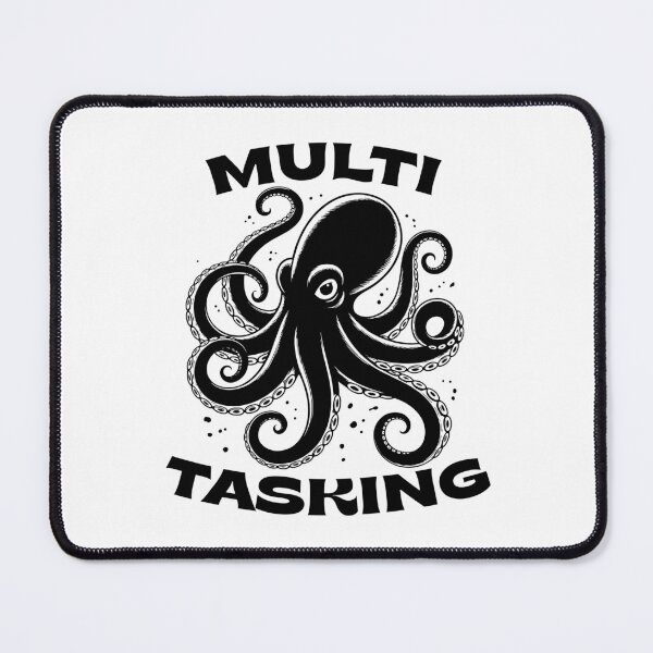 Item preview, Multi Tasking Octopus – Funny Busy Life Humor Design designed and sold by TipTop GFX.