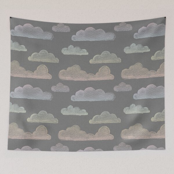Item preview, Dreamtime Clouds Watercolor Pattern - Slate + Rainbow Sorbet designed and sold by Irene Estelle.