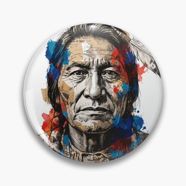 Item preview, Sitting Bull Artistic Portrait Modern Collage Lakota designed and sold by TaruHonu.