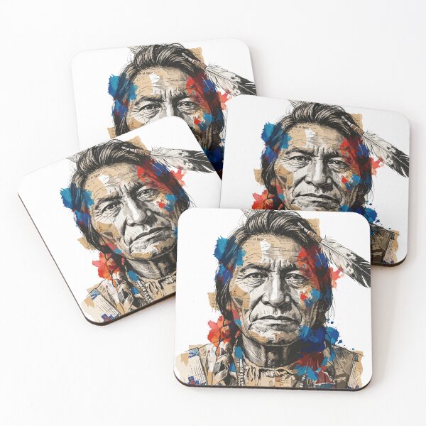 Item preview, Sitting Bull Artistic Portrait Modern Collage Lakota designed and sold by TaruHonu.