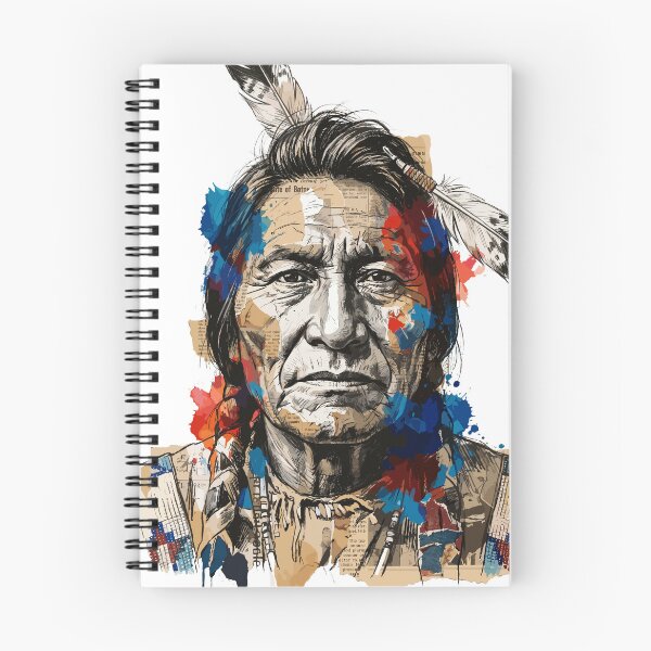Item preview, Sitting Bull Artistic Portrait Modern Collage Lakota designed and sold by TaruHonu.