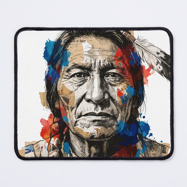 Item preview, Sitting Bull Artistic Portrait Modern Collage Lakota designed and sold by TaruHonu.