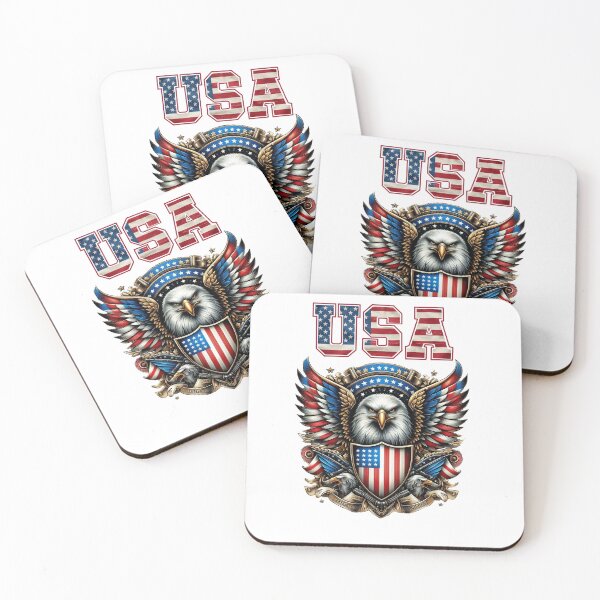 Item preview, USA Patriotic Stars & Stripes Flag Bold Eagle designed and sold by Lunevalleyart.
