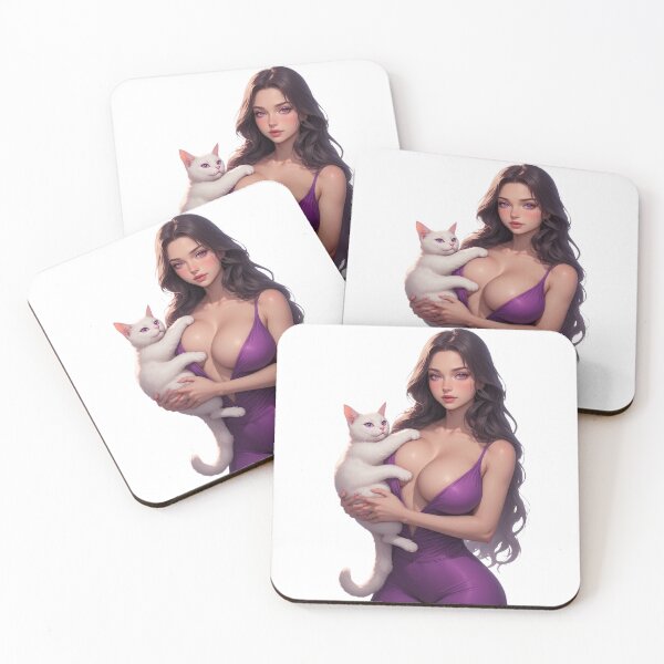 Item preview, The brunette and the cat designed and sold by kwinchi.