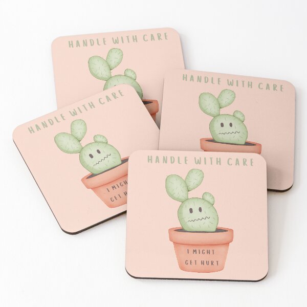 Item preview, Handle With Care — Dark Cute Cactus Illustration designed and sold by Reverber.arting.