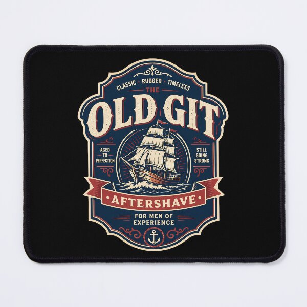 Item preview, Old Git Vintage Nautical Aftershave Parody designed and sold by JesterKrewArt.