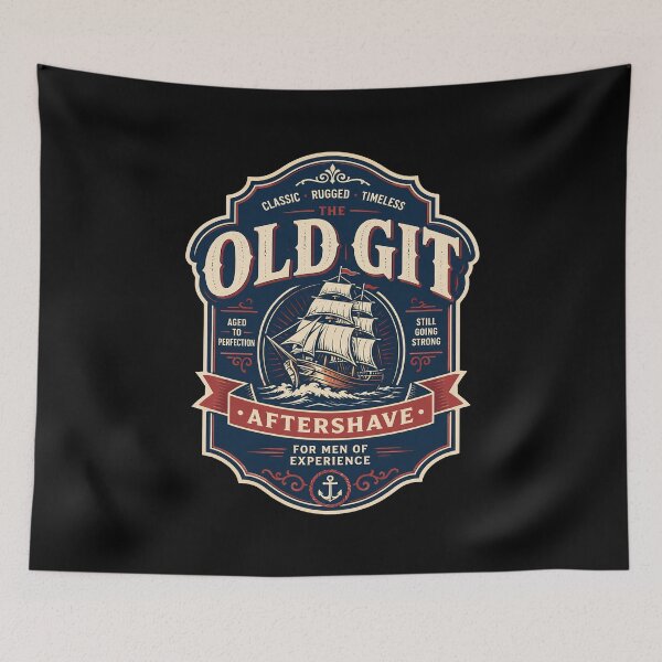 Item preview, Old Git Vintage Nautical Aftershave Parody designed and sold by JesterKrewArt.