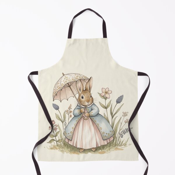 Item preview, Elegant Bunny with Parasol Vintage Watercolor Art designed and sold by Pasteltone.