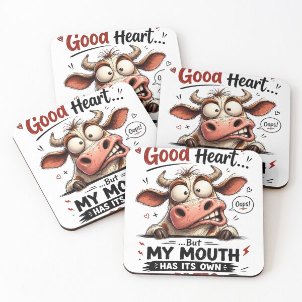 Item preview, Sarcastic Cow Cartoon Design: Good Heart But My Mouth Has Its Own WiFi designed and sold by LOLKart.