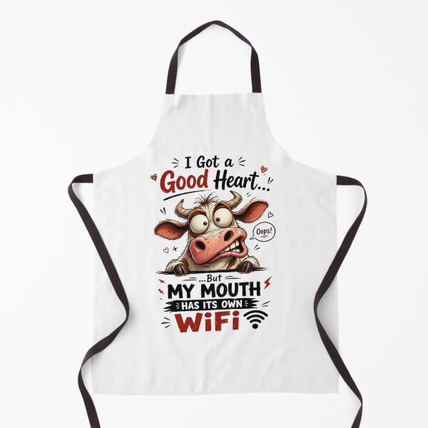Item preview, Sarcastic Cow Cartoon Design: Good Heart But My Mouth Has Its Own WiFi designed and sold by LOLKart.