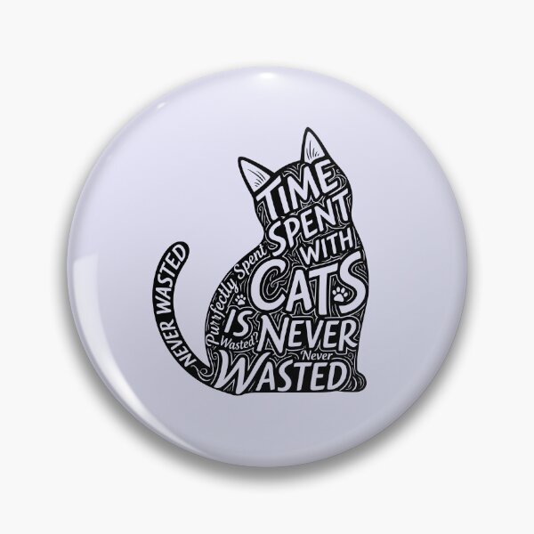 Item preview, Time Spent With Cats Is Never Wasted - Minimalist Cat Typography Art designed and sold by Emamify.