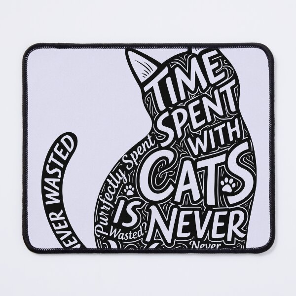 Item preview, Time Spent With Cats Is Never Wasted - Minimalist Cat Typography Art designed and sold by Emamify.