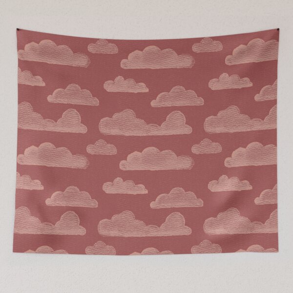 Item preview, Dreamtime Clouds Watercolor Pattern - Ruby + Coral designed and sold by Irene Estelle.