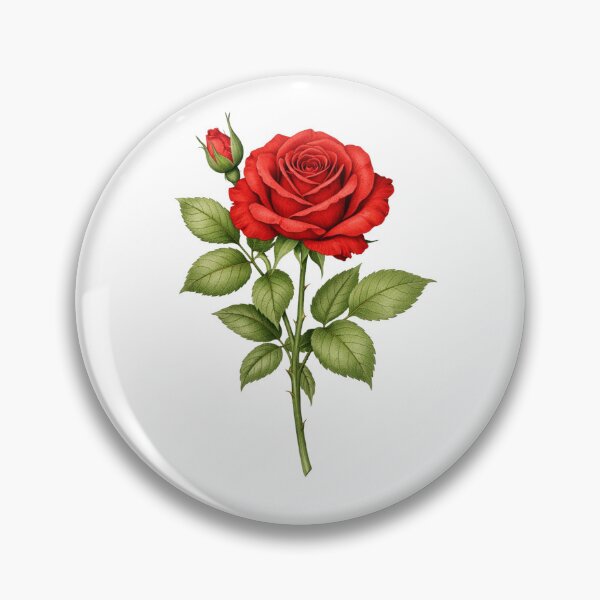 Item preview, Single Rose Study – Vintage Botanical Illustration designed and sold by Joyfulfabric.