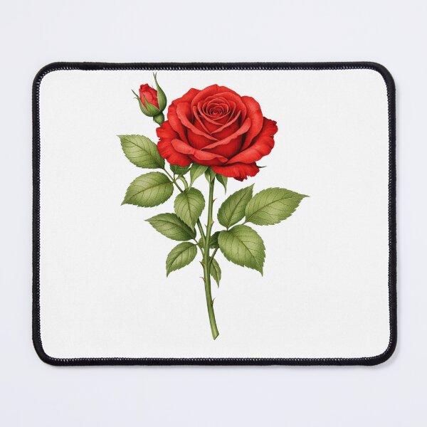 Item preview, Single Rose Study – Vintage Botanical Illustration designed and sold by Joyfulfabric.