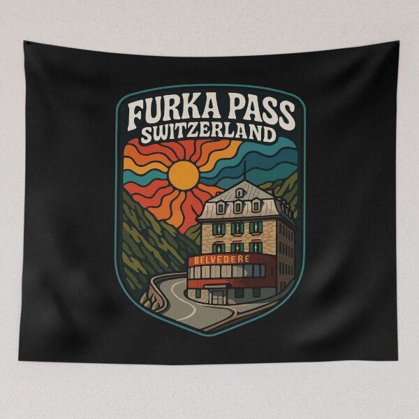 Item preview, Furka Pass Belvedere Hotel Switzerland Trippy Travel designed and sold by TomFrontierArt.