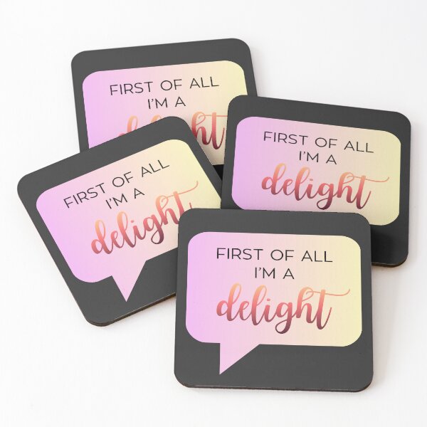Item preview, First of All I'm a Delight – Funny Sassy Quote in Speech Bubble designed and sold by ArcticFoxStudio.