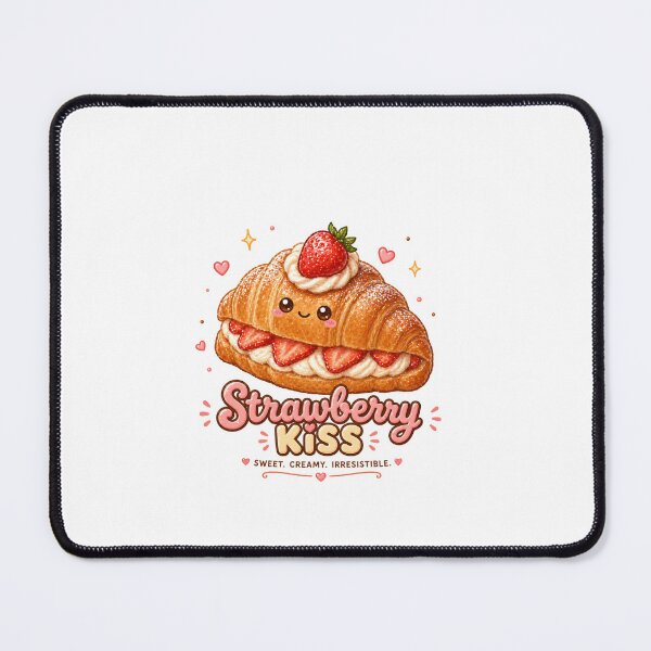 Item preview, Strawberry croissant Kawaii cute dessert designed and sold by Design by Sara.