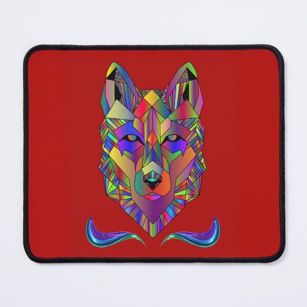 Item preview, Colorful Geometric Wolf Head - Abstract Rainbow Polygon Animal Art, designed and sold by LunaPrintCo.
