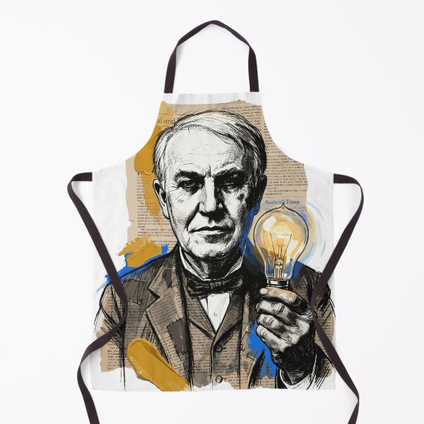 Item preview, Thomas Edison, Inventor of Light Bulb, Portrait Art Collage designed and sold by Honu2025.