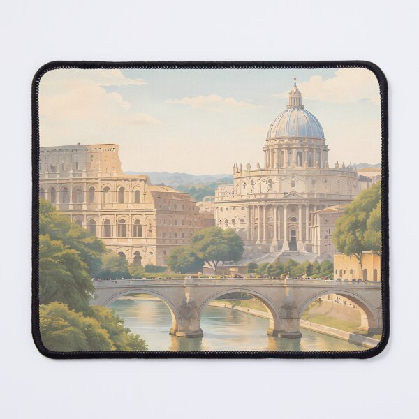 Item preview, Vintage Rome Italy Travel Poster – Retro Colosseum & St. Peter's Basilica Art designed and sold by Art-Selling.