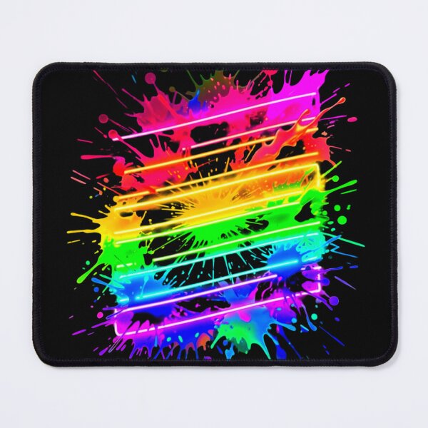 Item preview, Neon Rainbow Paint Splash Glowing Lines Sticker Art designed and sold by ExploreAura Studio.
