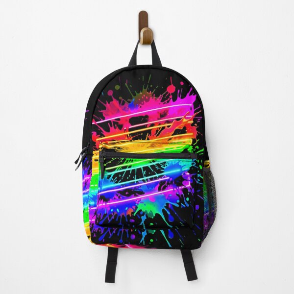 Item preview, Neon Rainbow Paint Splash Glowing Lines Sticker Art designed and sold by ExploreAura Studio.