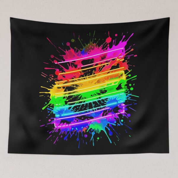 Item preview, Neon Rainbow Paint Splash Glowing Lines Sticker Art designed and sold by ExploreAura Studio.