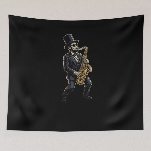 Item preview, Abe Lincoln Saxophone Player Music Humor Design designed and sold by snowry.