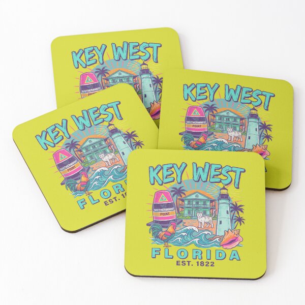 Item preview, Southernmost Point Key West Florida Roosters and Cats  designed and sold by Milasneeze.