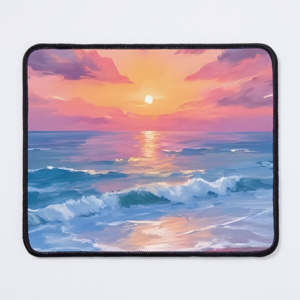 Item preview, Pink Ocean Sunset Watercolor Painting designed and sold by artbynalamagnolia.