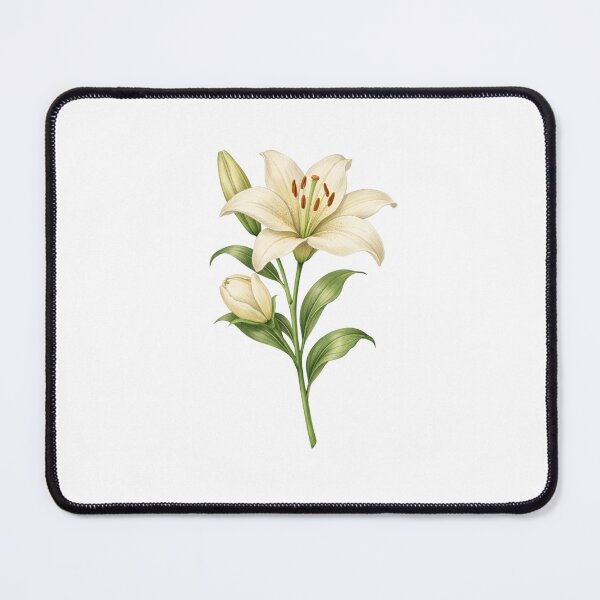 Item preview, Single Lily Study – Vintage Botanical Illustration designed and sold by Joyfulfabric.