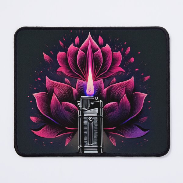 Item preview, Open retro lighter with vivid pink floral burst designed and sold by ChernivtsiSkoda.