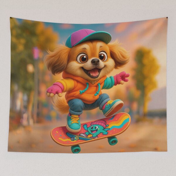 Item preview, Skater Tibetan Spaniel designed and sold by Sillytoe.