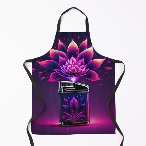 Item preview, Open lighter with vivid neon pink floral burst designed and sold by ChernivtsiSkoda.