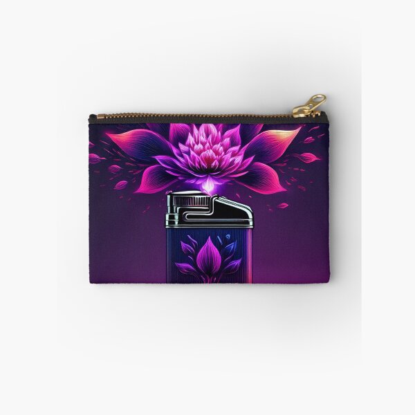 Item preview, Open lighter with vivid neon pink floral burst designed and sold by ChernivtsiSkoda.