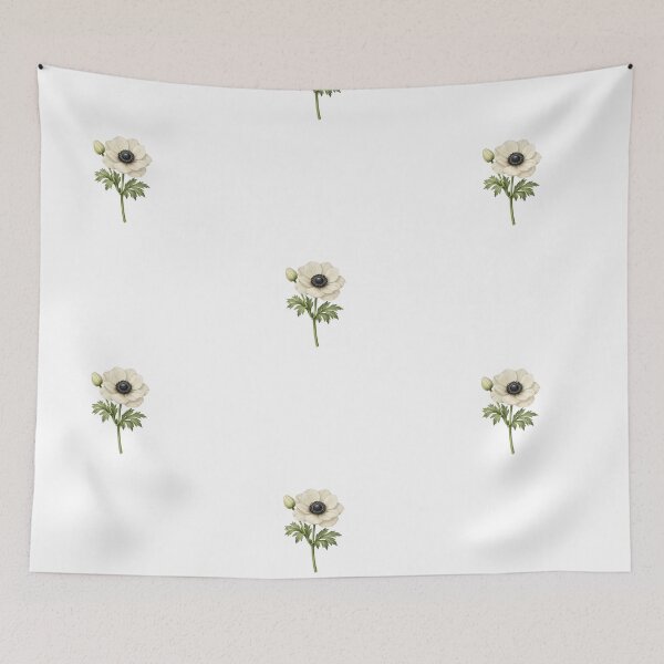 Item preview, Single Anemone Study – Vintage Botanical Illustration designed and sold by Joyfulfabric.