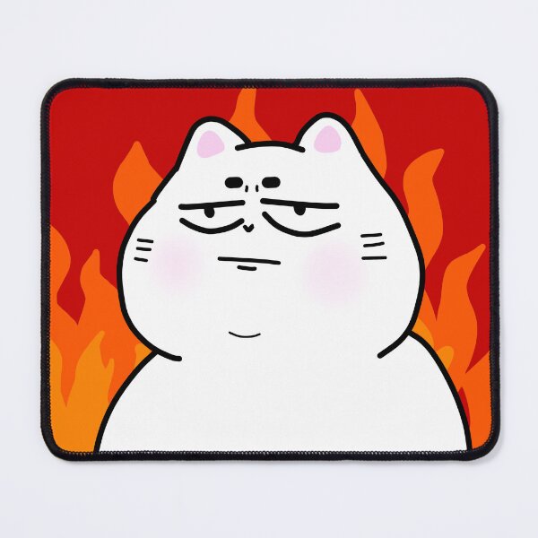 Item preview, Unbothered white cat with fire background designed and sold by luvissaya.
