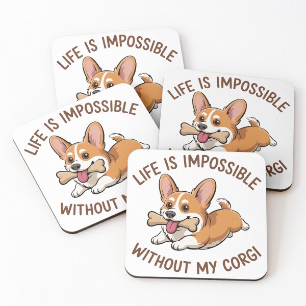 Item preview, Life Is Impossible Without My Corgi – Cute Corgi Lover Gift designed and sold by Cool-cat-art.
