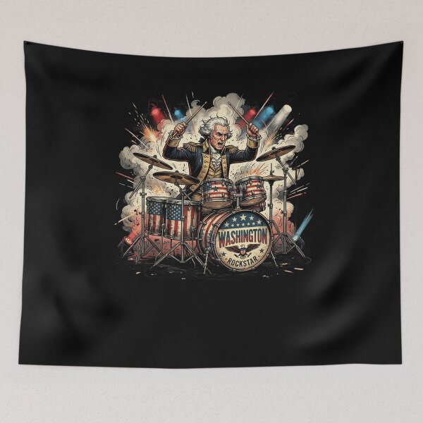 Item preview, WASHINGTON ROCKSTAR George Washington Drummer designed and sold by snowry.
