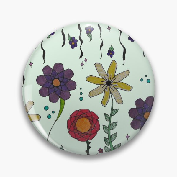 Item preview, Floral Days - Hand Drawn Geometric Meadow Spirograph Flowers designed and sold by AJPrettyObscene.
