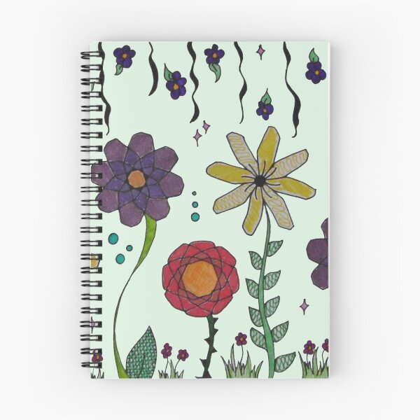 Item preview, Floral Days - Hand Drawn Geometric Meadow Spirograph Flowers designed and sold by AJPrettyObscene.
