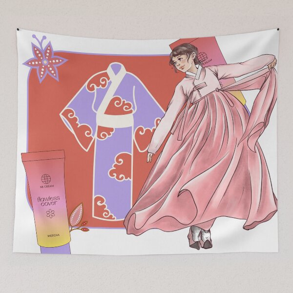 Item preview, Flowing Pink Hanbok & Glow BB Cream designed and sold by Kanniax.