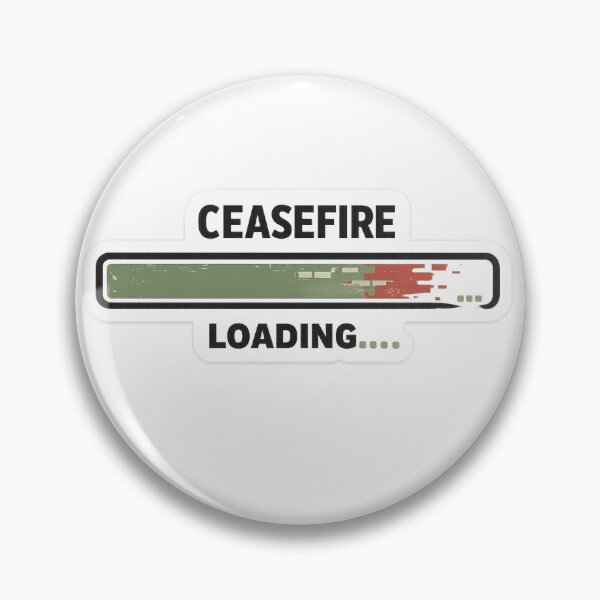 Item preview, Ceasefire Loading… – War Commentary Minimal Sticker designed and sold by ZibiArt.