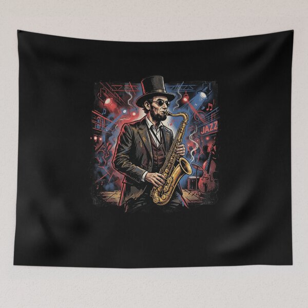 Item preview, Abe Lincoln Saxophone JAZZ Musician Player designed and sold by snowry.