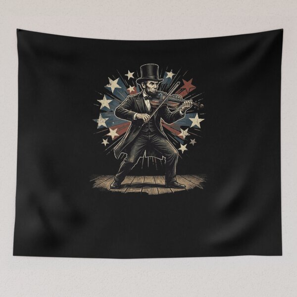 Item preview, Abraham Lincoln Playing Violin Patriotic Design designed and sold by snowry.