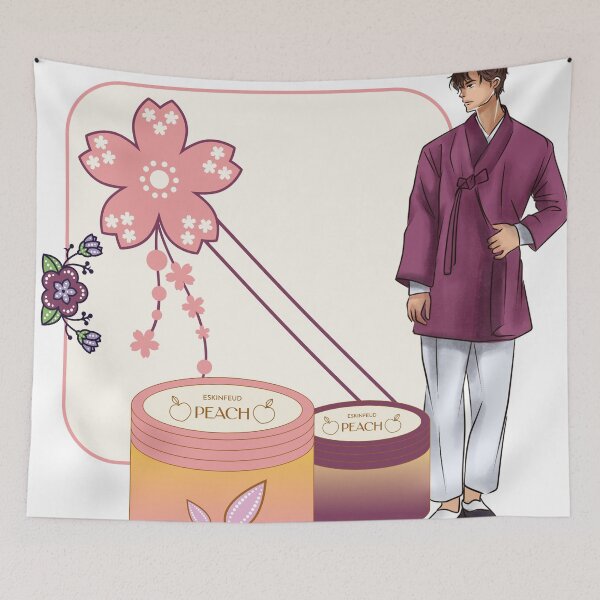 Item preview, Purple Hanbok & Peach Skincare Art designed and sold by Kanniax.