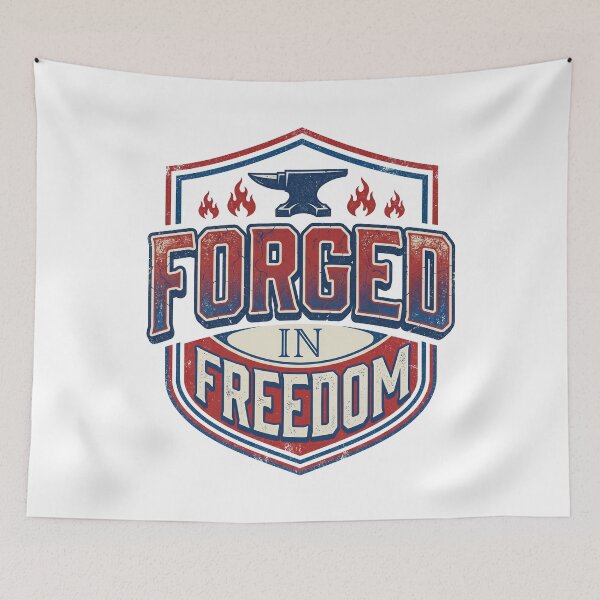 Item preview, Forged In Freedom Anvil 250th Anniversary USA 1776 to 2026 Distressed Vintage Patriotic designed and sold by Cozy-Old-Pub.