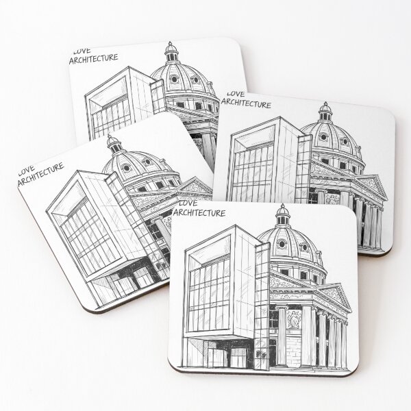Item preview, Hand Drawn Architecture Sketch I Love Architecture Sticker designed and sold by Modefissi.