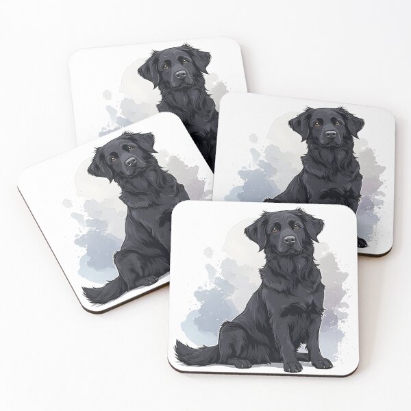 Item preview, Black Golden Retriever Sitting – Elegant Watercolor Dog Illustration designed and sold by Karolina’s Cozy Creations.